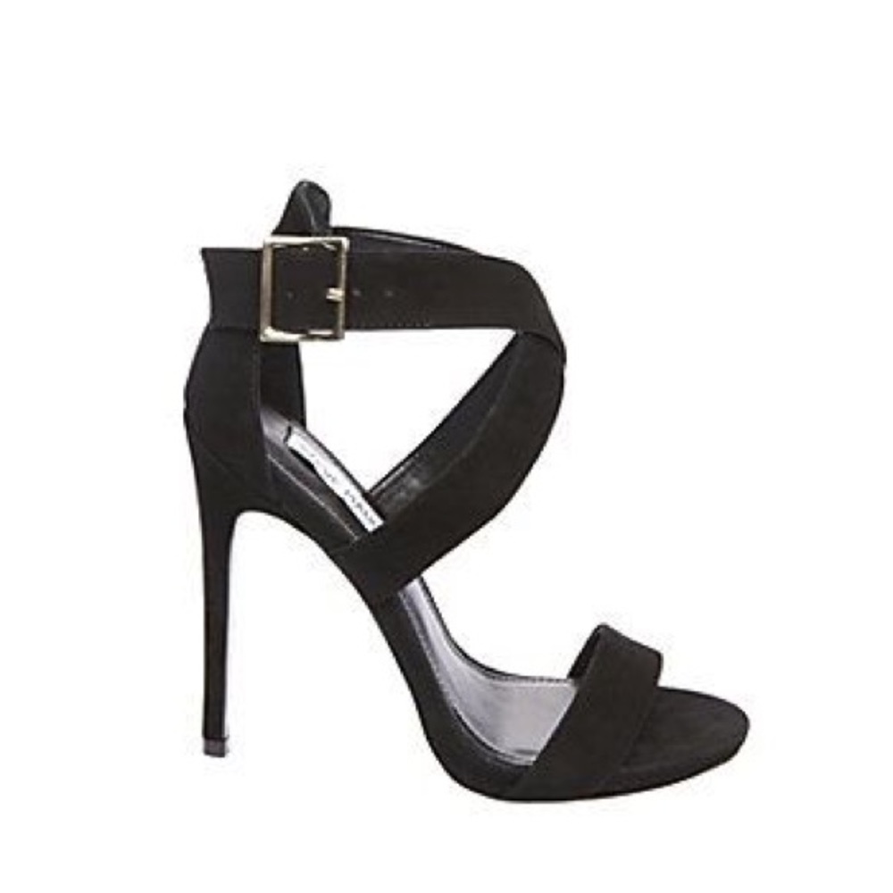 Steve Madden black strap suede shoes. Size 6